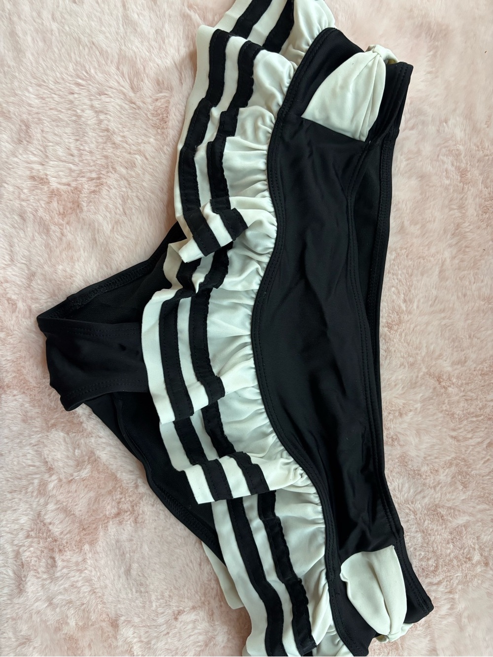 Hot Topic Black and White Ruffle Bikini Bottoms
